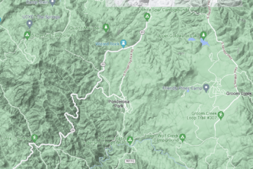 Topographic view of the Prescott Basin's Ponderosa Park area.