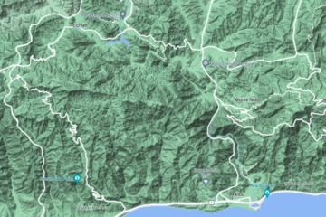 Topographic view of the Santa Monica Mountains.